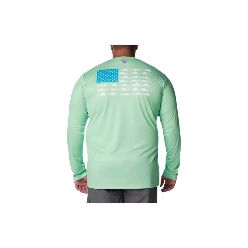 Columbia PFG Terminal Tackle Fish Flag T-Shirt Men's Ocean Mint Green-1