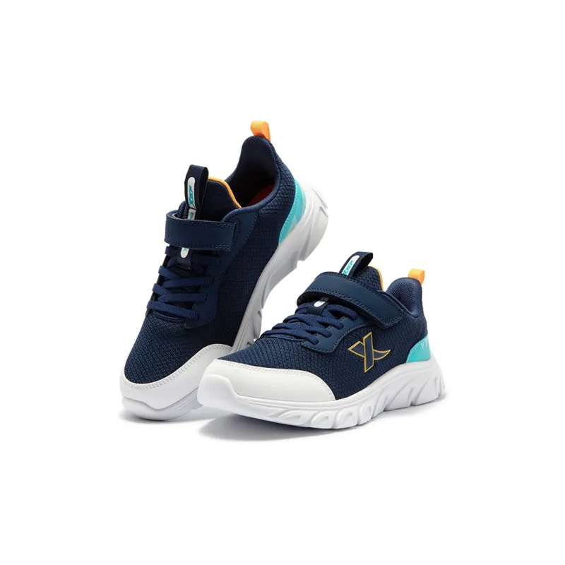 XTEP Anti Slip Wear Resistant Low Top Kids' Running Shoes Night Blue Sunny Mountain Blue Unisex-4
