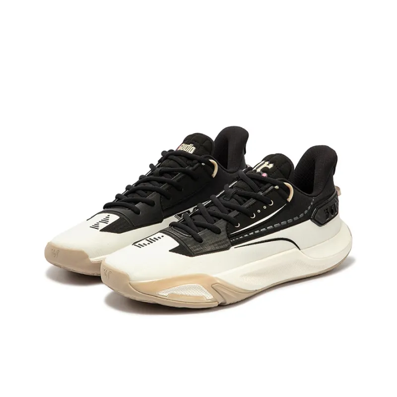 361° Cushioning Anti Slip And Wear Resistant Low Top Basketball Shoes Unisex White Black-2
