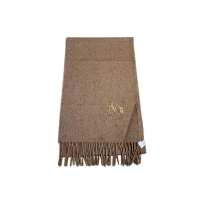 MaxMara Camel Hair Knit Scarves Women's Camel-0