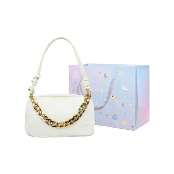 GOX Faux Fur Shoulder Bag Women's White/Black/Pink/Khaki