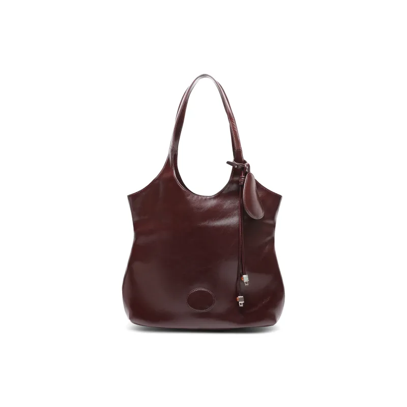 BELLE Split Cow Leather Tote Bag, Shoulder Bag Tubas Women's Ancora Red-0