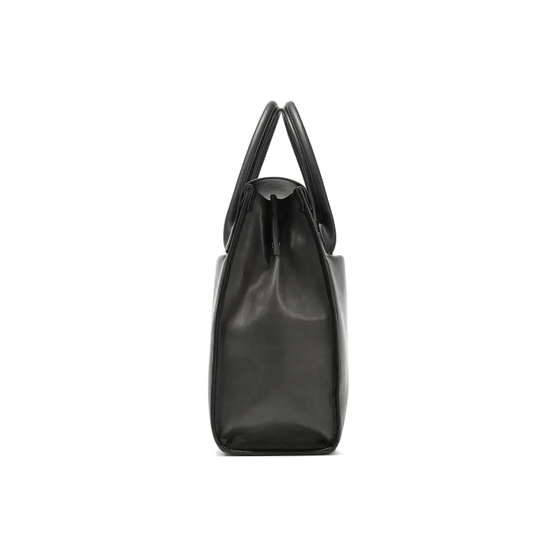 Yawei Kuroda PU Artificial Leather Bonded Crossbody Bag Handbag Large Size Men's Black Gray Color-4