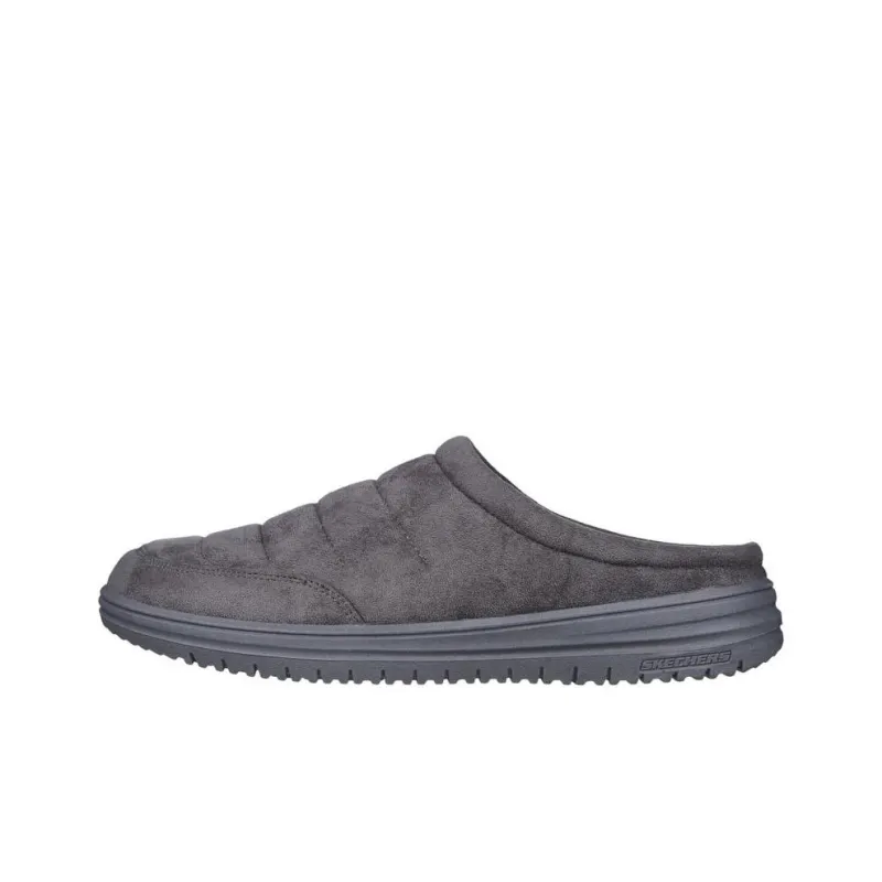 Skechers Relaxed Fit Slip-Resistant Wrap-toe Slippers Men's Gray-0