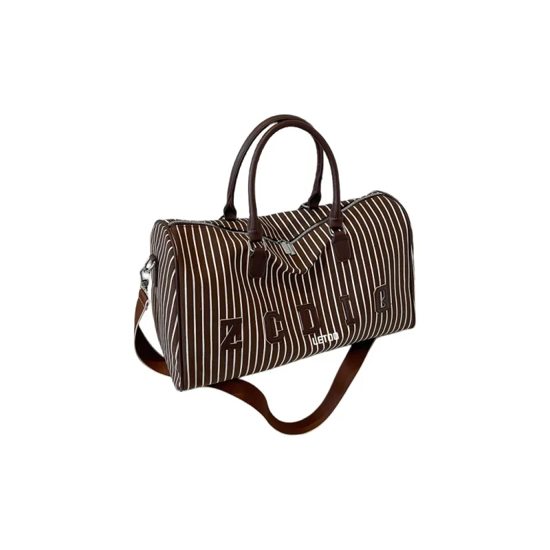 LETOO Canvas Travel Bag Canvas Bag Regular Women's Ecru/Coffee/Black-4