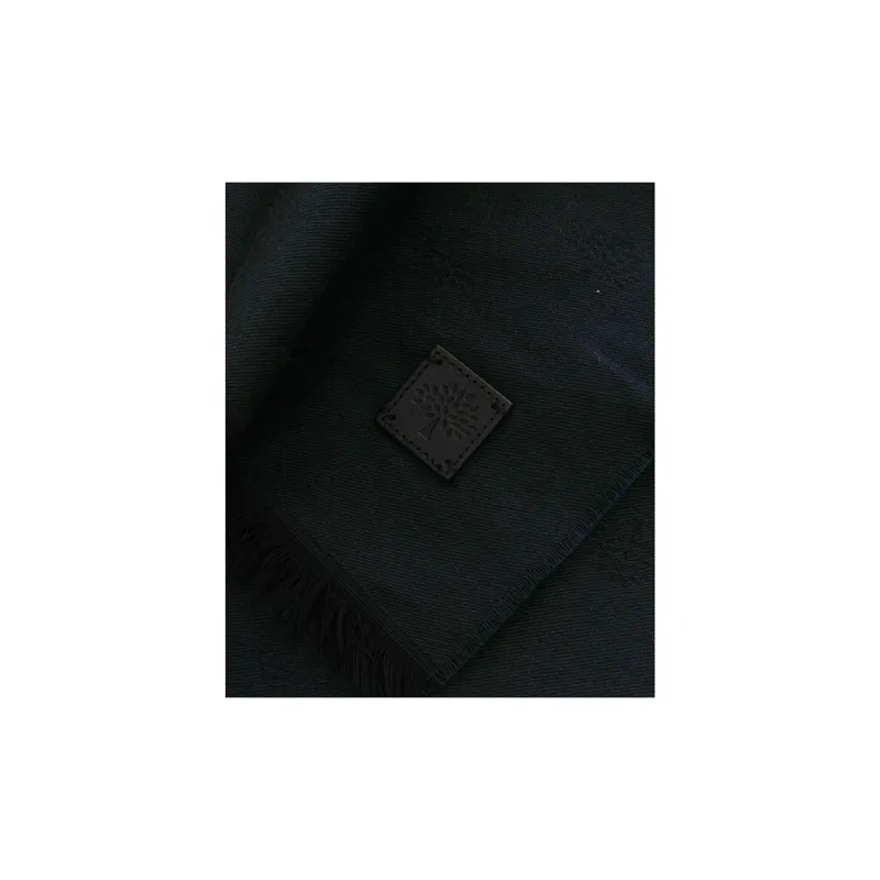 Mulberry Virgin Wool Modal Cotton Knit Scarves Men's Black-1
