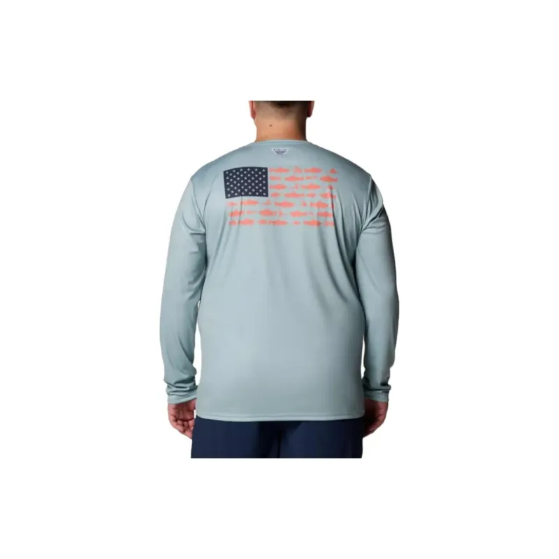 Columbia PFG Terminal Tackle Fish Flag T-Shirt Men's Fragmented Blue-1