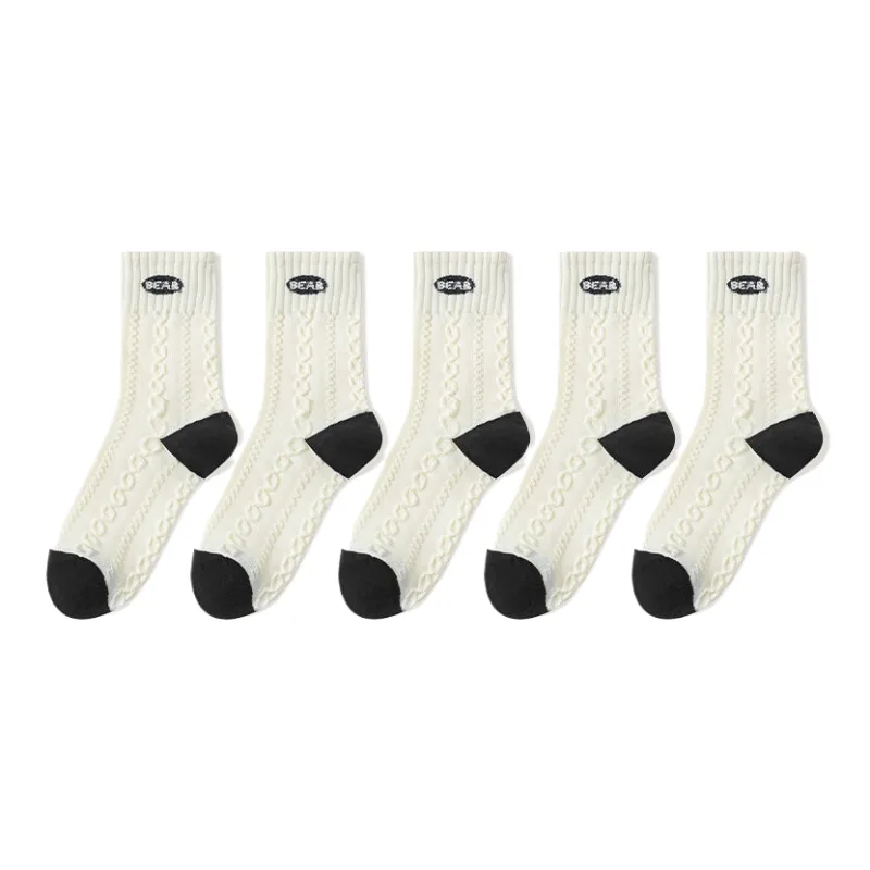 Lan Miao Mid Calf Socks Women's 5 Pack-7