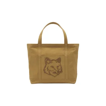 Maison Kitsune Fox Head Embroidered Large Tote Bag
