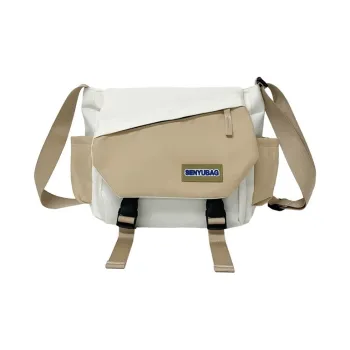 DCLOUD Composite Cloth Backpack Shoulder Bag Crossbody Bag Unisex Ecru Khaki/Green Khaki/Red Khaki/Black