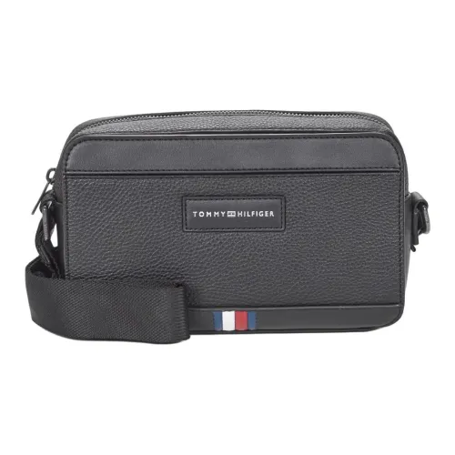 Tommy Hilfiger Synthetic Leather Shoulder Bag, Crossbody Bag Regular Men's Black