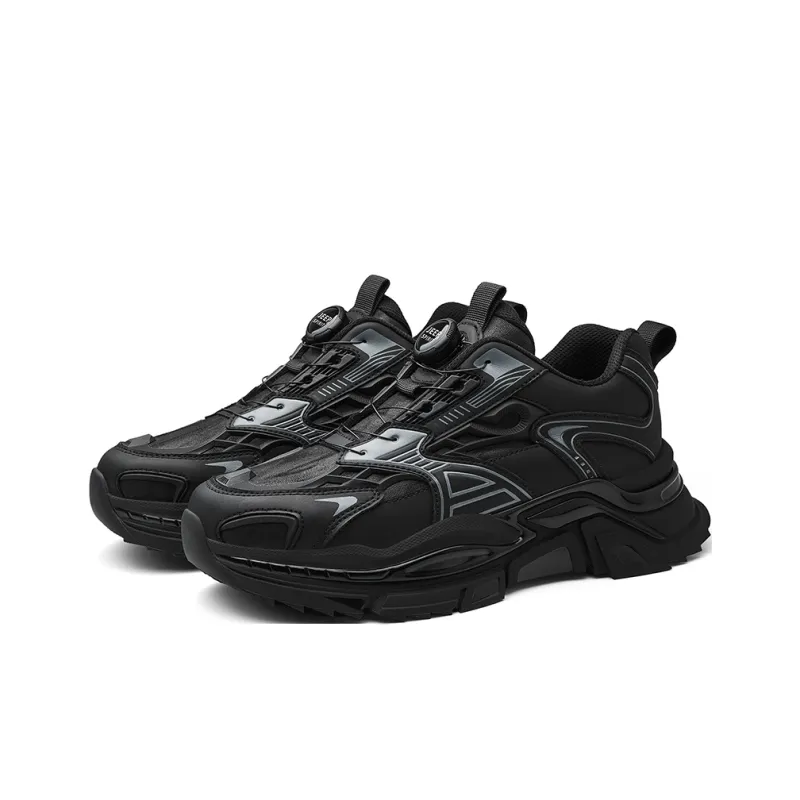 JEEP SPIRIT Chunky Sneakers Men Low Top Magic Energy Black-1