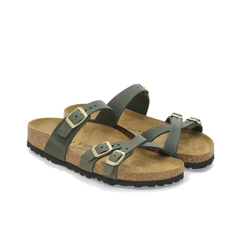 Birkenstock Franca Slip-Resistant Slide Slippers Women's Green Regular-3