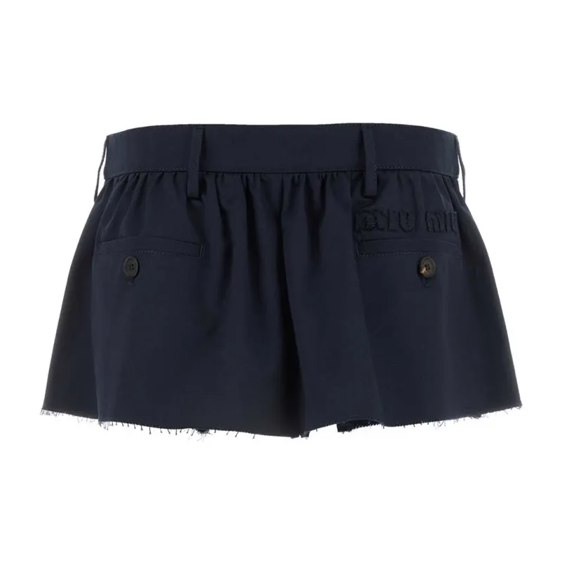 MIU MIU Low Rise Chino Flared Mini Skirt-1