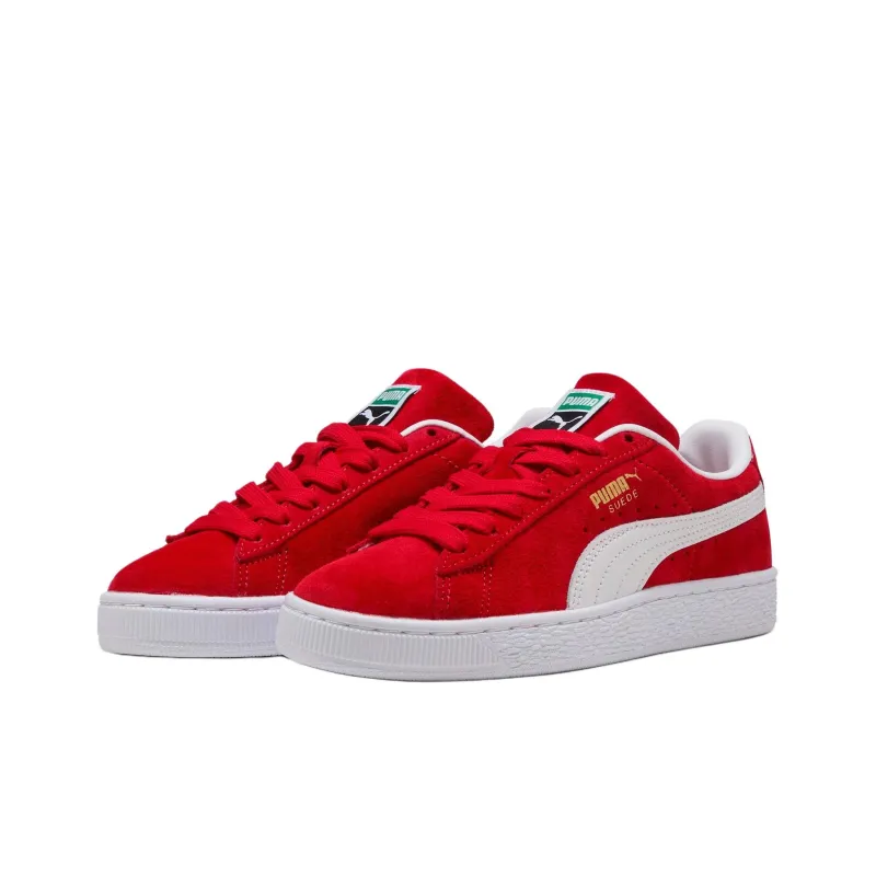 PUMA Suede Classic Anti Slip Wear Resistant Low Top Kids' Skateboarding Shoes Red White Teenagers-2