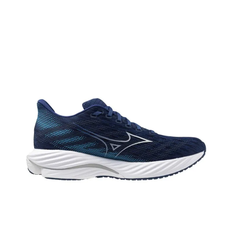 Mizuno Wave Rider 28 Anti Slip Wear Resistant Low Top Casual Running Shoes Men's Dark Blue-1