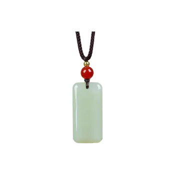 Jing Ruyu Hetian Jade Necklaces Pale Greenish White Jade Unisex