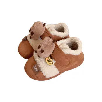 Thin Strips Cotton Slippers, Home Slippers Unisex, Light Brown