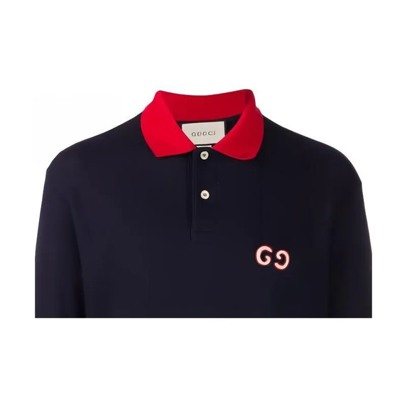 GUCCI FW22 Polo Shirt Men's Midnight Blue-4