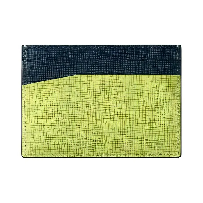CARTIER Calfskin Card Holder Unisex Yellow Green-1