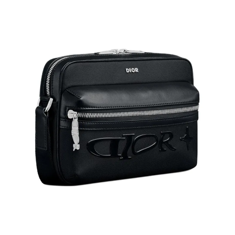 DIOR Nylon With Leather Messenger Bag, Shoulder Bag, Crossbody Bag Regular Men's Black-1