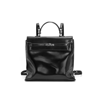 BELLE Artificial Leather Backpack Women's Black, Khaki