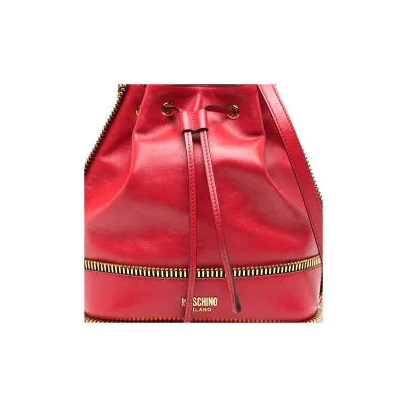MOSCHINO Zip-detail Leather Bucket Bag-2