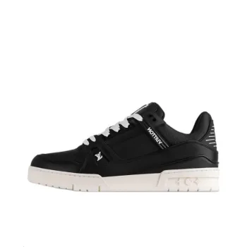 LOUIS VUITTON Trainer Low Top Skateboard Shoes Men's Black