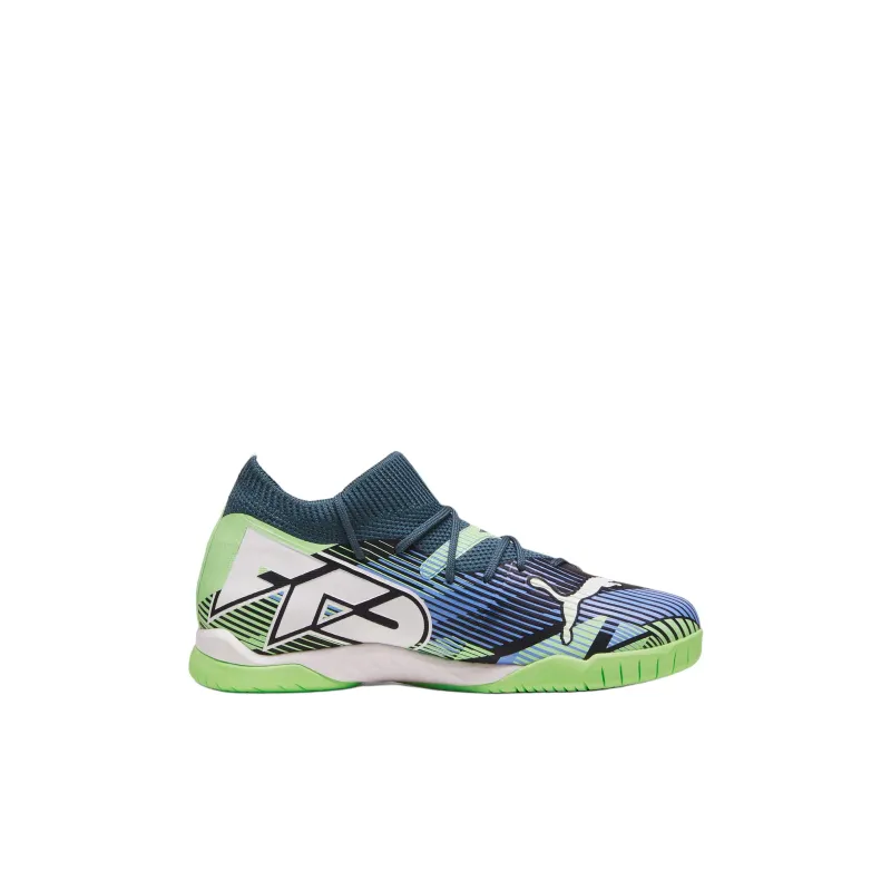 PUMA FUTURE 7 MATCH Anti Slip Wear Resistant Low Top Kids' Soccer Shoes Gray Blue Kids'-1