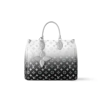 LOUIS VUITTON SKI Skiing Collection ONTHEGO Nylon Handbag Medium Size Women's White & Black