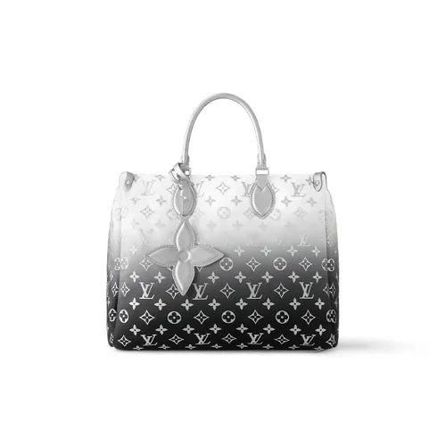 LOUIS VUITTON SKI Skiing Collection ONTHEGO Nylon Handbag Medium Size Women's White & Black