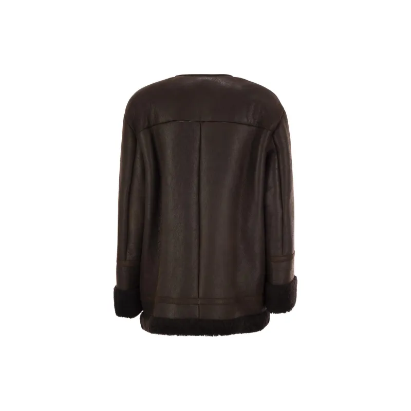 WEEKEND MaxMara Borbone Buttoned Crewneck Coat-1