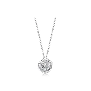 WANLIACC S925 Silver Rose Necklace Women's