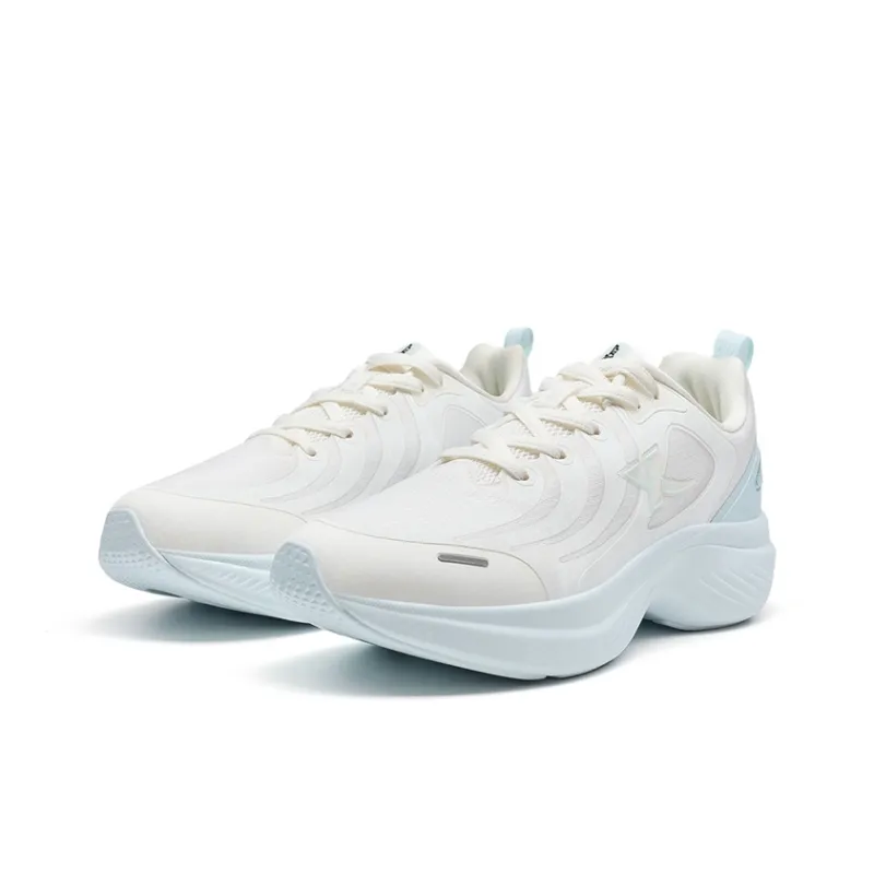 XTEP Slip Resistant Shock Absorbers Low Top Casual Running Shoes Women's White Blue-3
