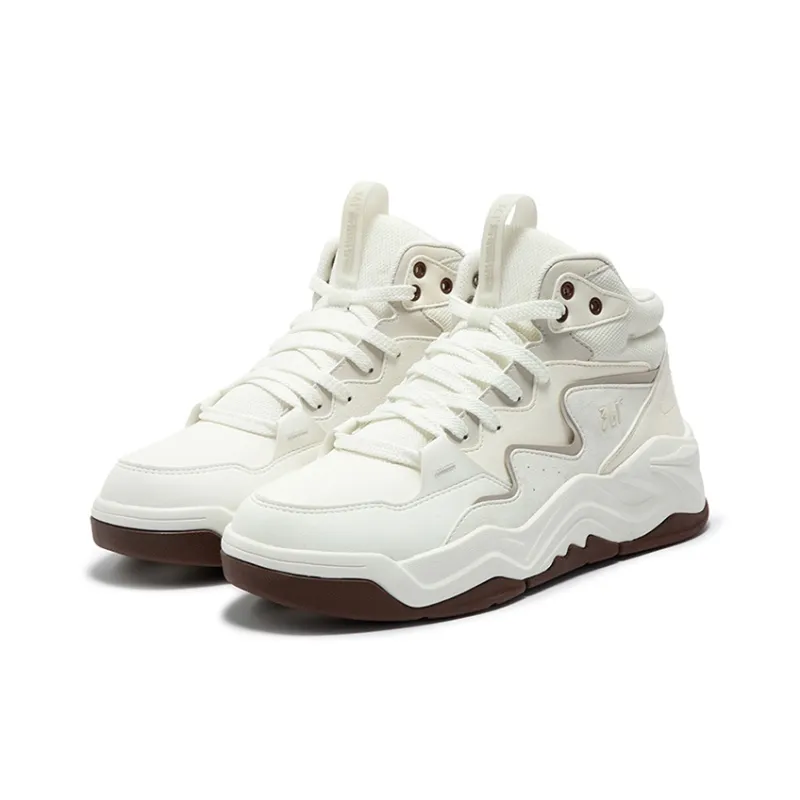 361° Anti Slip Wear Resistant High Top Skateboard Shoes Men's Feather White-2