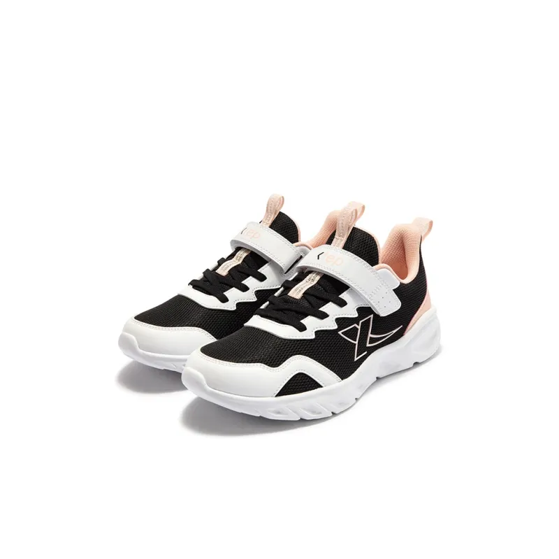 XTEP Anti Slip Wear Resistant Low Top Kids' Running Shoes Black Pink Teenagers-1