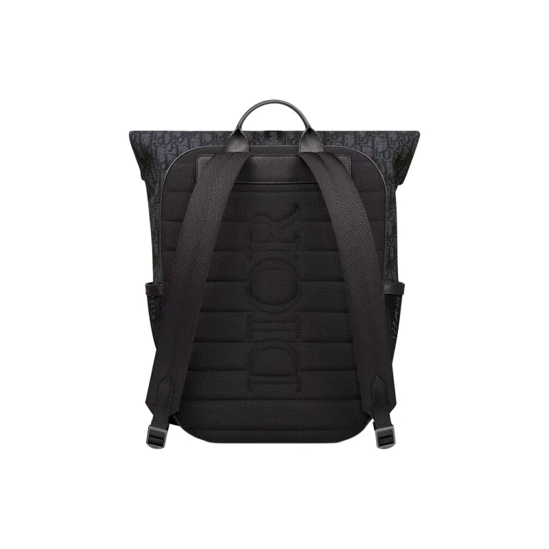 DIOR Jacquard Calfskin With Cotton Backpack Men's Black-2