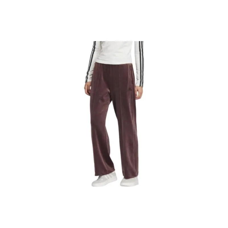 Adidas Knitted Sports Pants Women's Dark Gray Brown-1