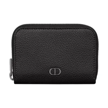 DIOR Grained Calfskin Coin Purse Regular Men's Black