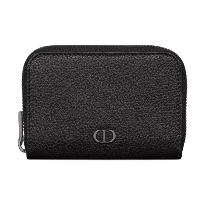 DIOR Grained Calfskin Coin Purse Regular Men's Black-0