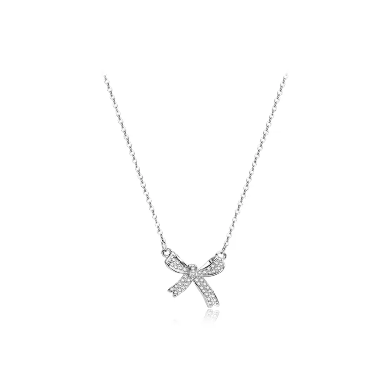 WANLIACC Alloy Radiant Bowknot Necklace Women's-0