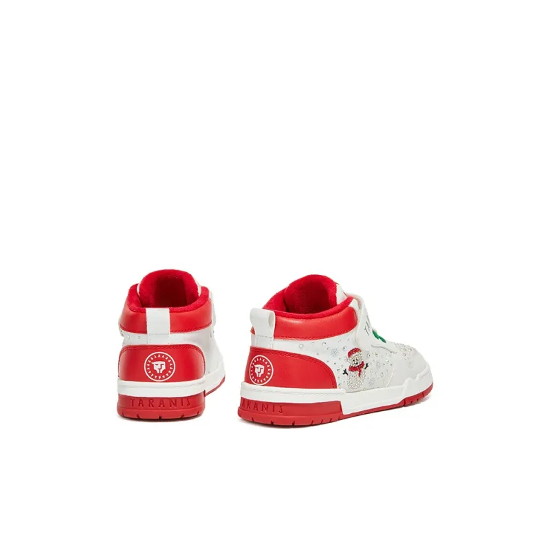 TARANIS Wear Resistant Slip Resistant Kids' Skateboarding Shoes White Red Children Aged 3 7 Years Old-2