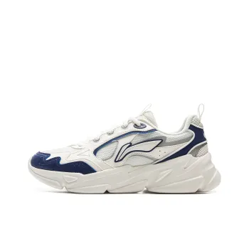 LiNing Clouds Cushioning Anti Slip And Wear Resistant Support Low Top Chunky Sneakers Men's White Blue