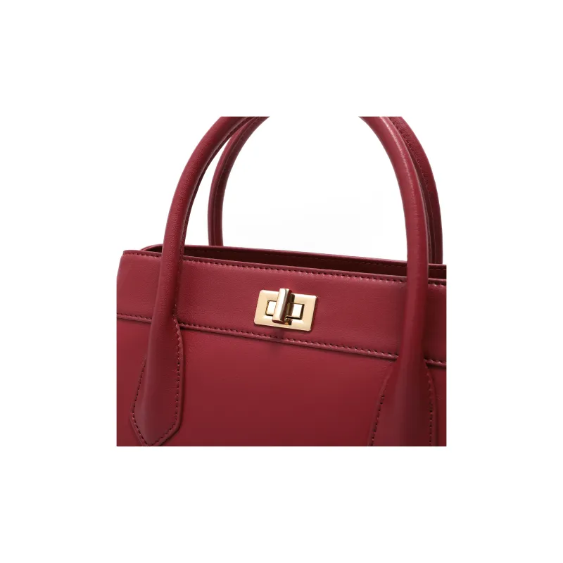 BELLE Cow Leather One Shoulder Handbag Medium Size Women's Multicolor-8