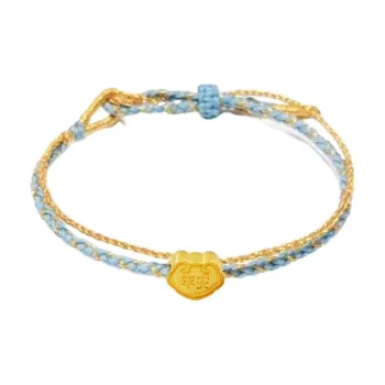 LOULANBOWUGUAN Longevity Lock Peaceful Auspicious Cloud Lock 999 Solid Gold Fixed Price Gold Bracelet Unisex Good Luck