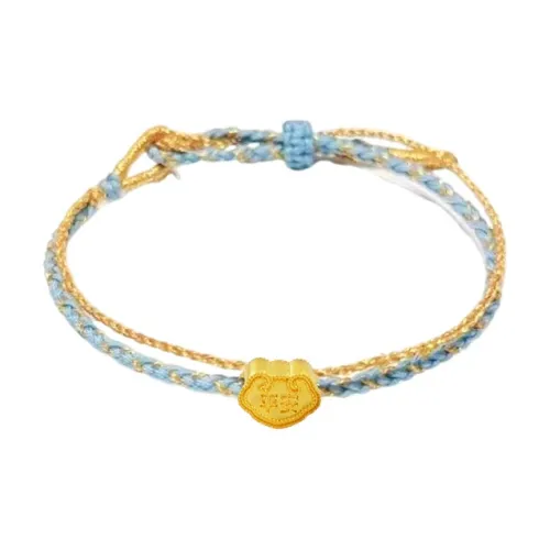 LOULANBOWUGUAN Longevity Lock Peaceful Auspicious Cloud Lock 999 Solid Gold Fixed Price Gold Bracelet Unisex Good Luck