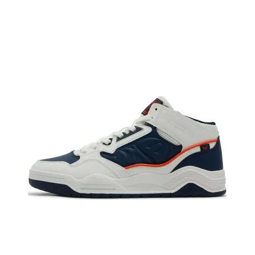361° Anti-Slip Wear-Resistant High-Top Skateboard Shoes Men's White Blue Orange