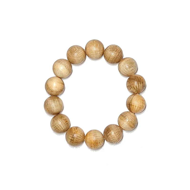 Guansha Agarwood Plain Circle Beaded Bracelet Unisex-1