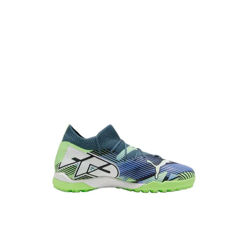 PUMA FUTURE 7 MATCH Anti Slip Wear Resistant Low Top Kids' Soccer Shoes Gray Green Kids'-1