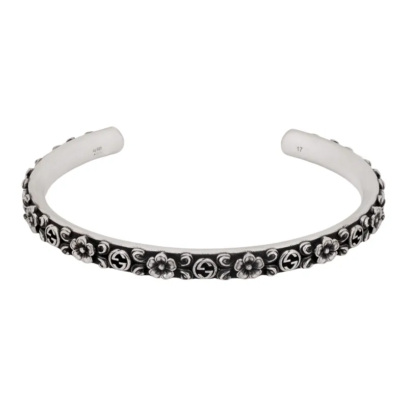 GUCCI Sterling Silver Interlocking G Bracelet-0
